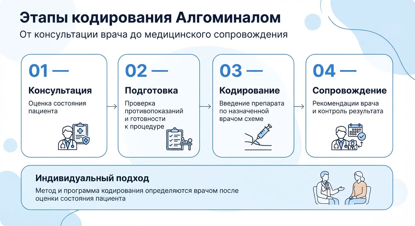 Кодирование препаратом «Алгоминал» в Свободном инфографика